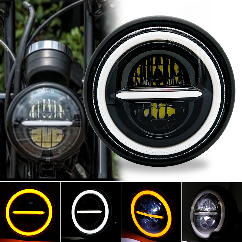 카페 레이서 바버 혼다용 범용 원형 헤드 라이트, 7. - Universal Motorcycle Led Headlight Projector 리뷰 및 가격