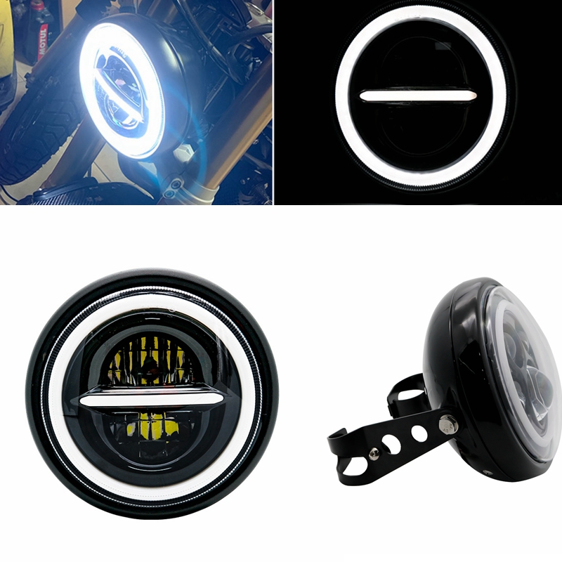 카페 레이서 바버 혼다용 범용 원형 헤드 라이트, 7. - Universal Motorcycle Led Headlight Projector 리뷰 및 가격